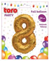 Balónik fóliový TORO číslica 8 30cm