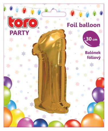 Balónik fóliový TORO číslica 1 30cm