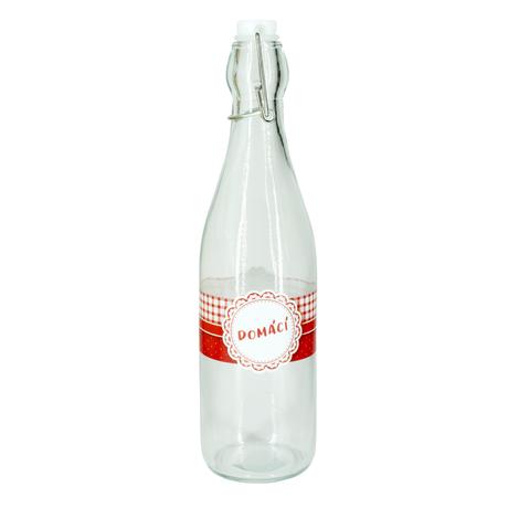 TORO Sklenená fľaša s patentným uzáverom TORO 1l domácí