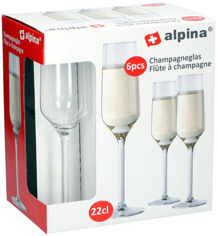 Pohár na šampanské ALPINA 220ml 6ks
